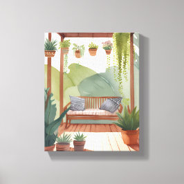 ポッテドポーチ | 水彩植物学絵を描院 キャンバスプリント