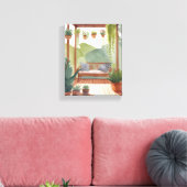 ポッテドポーチ | 水彩植物学絵を描院 キャンバスプリント (インサイチュ (リビング))