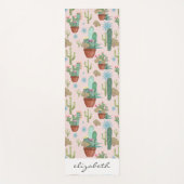 ポッテパーソナライズされたッドサボテンと赤面の多肉植物 ヨガマット (正面)