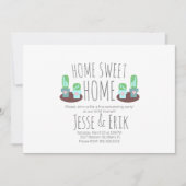 ポッテモダンッドサボテン緑の引っ越し祝いパーティーパーティー 招待状 (正面)