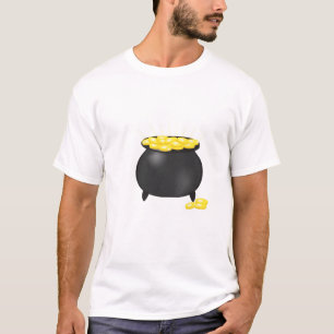 ポットおよび金ゴールド Tシャツ