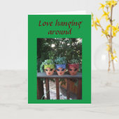 ポットつるはのまわりにハッピーバースデーだ カード (黄色い花)