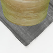 ポットと灰色の木製の板の多肉果 フリースブランケット (角)