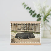 ポットによって膨らまされるブタが付いているすべての行事の郵便はがき ポストカード (スタンド正面)