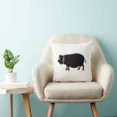 ポットによって膨らまされるブタ(赤いリボン) クッション (椅子)