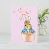 ポットに座るウサギのピーター サンキューカード (スタンド正面)