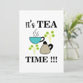 ポットのお茶の時間　レトロなティーパーティー 招待状 (スタンド正面)