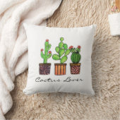 ポットのかわいい水彩画のサボテン クッション (ブランケット)