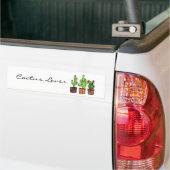 ポットのかわいい水彩画のサボテン バンパーステッカー (トラック上)