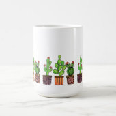 ポットのかわいい水彩画のサボテン モーフィングマグカップ (中央)