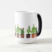 ポットのかわいい水彩画のサボテン モーフィングマグカップ (正面右)