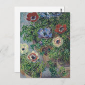 ポットのアネモネス，クロード・モネ， 1885 ポストカード (正面/裏面)