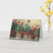 ポットのゼラニウム カード (黄色い花)