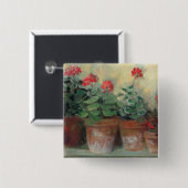 ポットのゼラニウム 缶バッジ (正面&裏面)