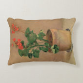 ポットのゼラニウム、c.1905 (キャンバスの油) アクセントクッション (正面)