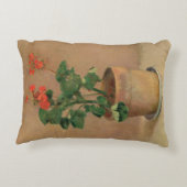 ポットのゼラニウム、c.1905 (キャンバスの油) アクセントクッション (裏面)