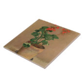 ポットのゼラニウム、c.1905 (キャンバスの油) タイル (側面)