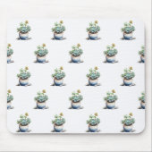 ポットの多肉植物 マウスパッド (正面)