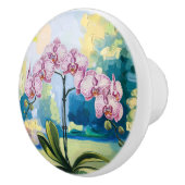 ポットの絵を描植物学の蘭 セラミックノブ (右)