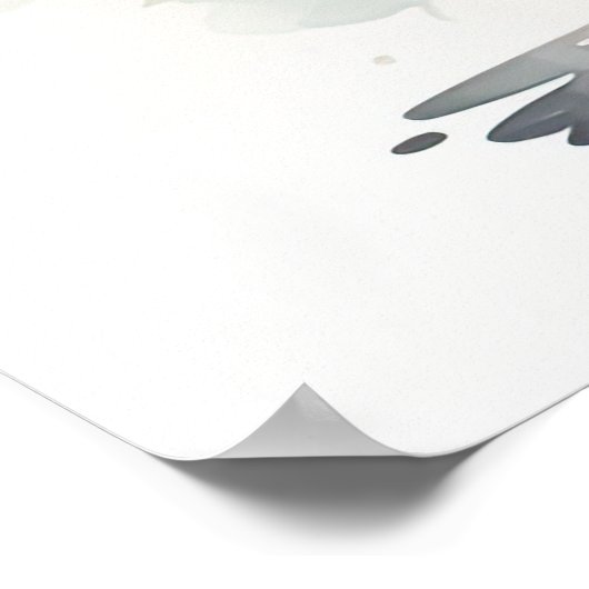 ポットの絵を描盆栽の水彩 ポスター (角)