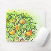 ポットの色彩の鮮やかな水彩画の柑橘類の木 マウスパッド (マウス)