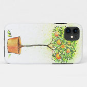 ポットの色彩の鮮やかな水彩画の柑橘類の木 Case-Mate iPhoneケース (裏面(横))