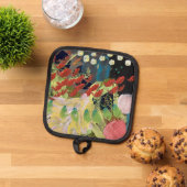 ポットの花のホルダーin夜のデザイン 鍋敷き (トップダウン)