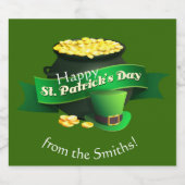 ポットの金ゴールドセントパトリックの日 ビールラベル (シングルラベル)