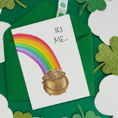 ポットの金ゴールドレインボーおもしろいSt patricks dayカード 案内状