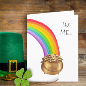 ポットの金ゴールドレインボーおもしろいSt patricks dayカード 案内状