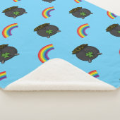 ポットの金ゴールドレインボーカートゥーン シェルパブランケット (3/4)