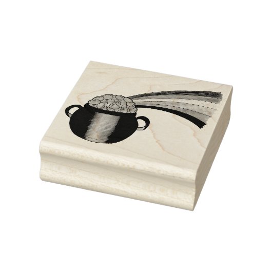 ポットの金ゴールドレインボーサンパトリックのデイクローバー ラバースタンプ (スタンプ)