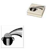 ポットの金ゴールドレインボーサンパトリックのデイクローバー ラバースタンプ (押印)