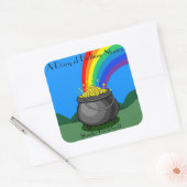 ポットの金ゴールド&レインボー スクエアシール (封筒)