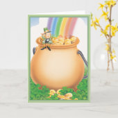 ポットのOの金ゴールドの© カード (黄色い花)