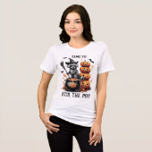 ポットをかき混ぜる時間 – Raccoon Halloween Tシャツ (正面全面)
