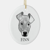 ポットケーキドッグハンドスケッチ パーソナライズされた セラミックオーナメント (右)