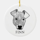 ポットケーキドッグハンドスケッチ パーソナライズされた セラミックオーナメント (裏面)