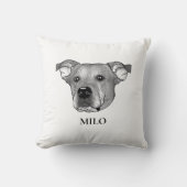 ポットケーキドッグパーソナライズされたハンドスケッチ クッション (正面)
