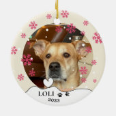 ポットケーキドッグパーソナライズされたハンドスケッチ セラミックオーナメント (裏面)