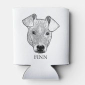 ポットケーキドッグパーソナライズされたハンドスケッチ 缶クーラー (裏面)