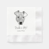 ポットケーキパーソナライズされたーの犬が飲む 縁ありカクテルナプキン (正面)