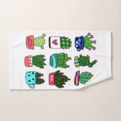 ポットタオルセットのモダンでエレガントなサボテン バスタオルセット (ハンドタオル)