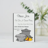 ポットディナー招待状 インビテーションポストカード (スタンド正面)