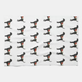 ポットハウンドドッグブリードボホフローラシルエット キッチンタオル (横)