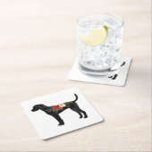 ポットハウンドドッグブリードボホフローラシルエット スクエアペーパーコースター (インサイチュ)