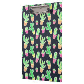 ポットパターンのネオン水彩画のサボテン クリップボード (左)