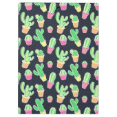 ポットパターンのネオン水彩画のサボテン クリップボード (裏面)
