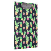 ポットパターンのネオン水彩画のサボテン クリップボード (右)