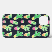 ポットパターンのネオン水彩画のサボテン Case-Mate iPhoneケース (裏面 (横))